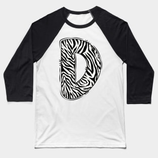 Zebra Letter D Baseball T-Shirt